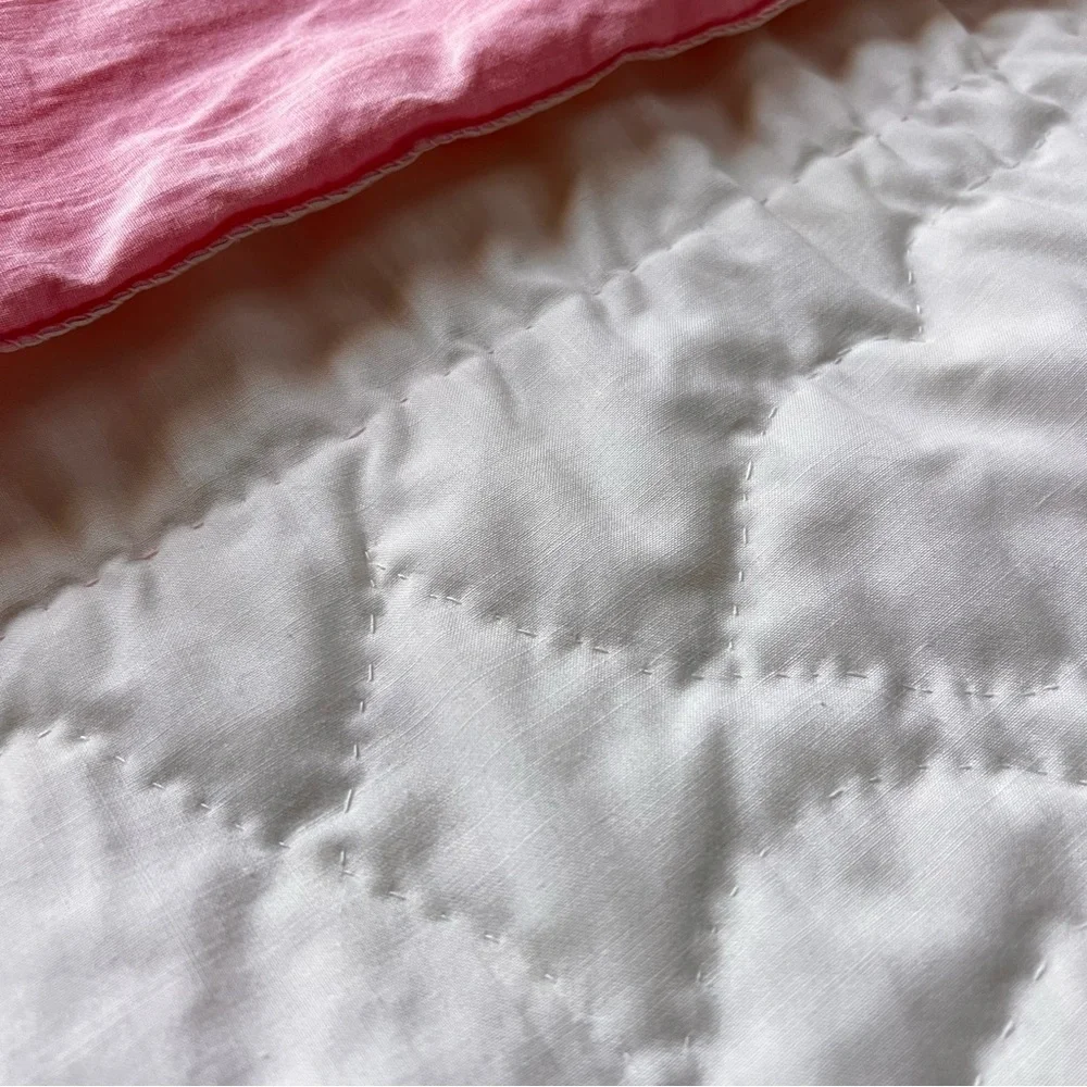 70”x90” Vintage Hand made, Hand Stitched and Hand Embroidered Cotton Quilt.